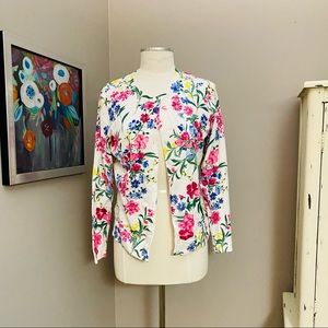 Karen Scott Floral Cardigan Size L
